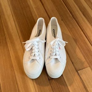 white superga platform sneakers